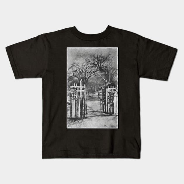 The Cemetery Gates Kids T-Shirt by cannibaljp